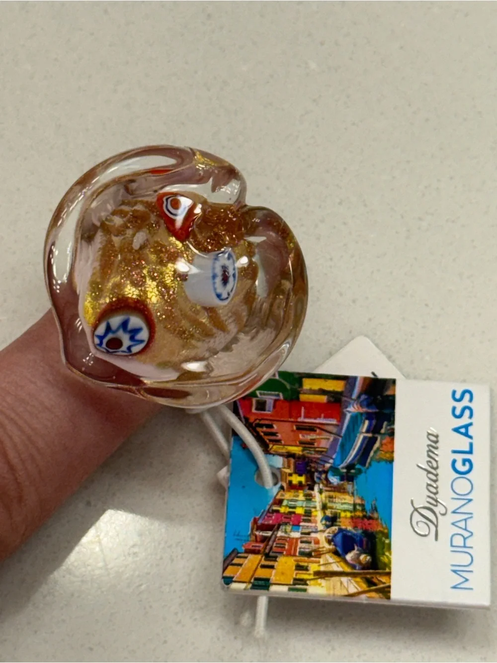 MADE IN ITALY MURANO Glass Statement Ring size 8 NWT